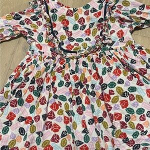 Pink Chicken Multicolor Patterned Gemstone Dress